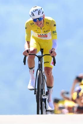 Tour de France 2025 Stage 13 PEYRAGUDES, FRANCE - JULY 18 : Pogacar Tadej (SLO) of UAE Team Emirates - XRG at the finish line during stage 13 of the 112th edition of Tour de France an UCI World Tour 2.UWT Individual Time Trial stage for Men Elite of 11 km with start in Loudenvielle and finish in Peyragudes on July 18, 2025 in Peyragudes, France, 18 07 2025 ( Motordriver Kenny Verfaillie - Peyragudes France  Copyright: xVincentxKalutx
