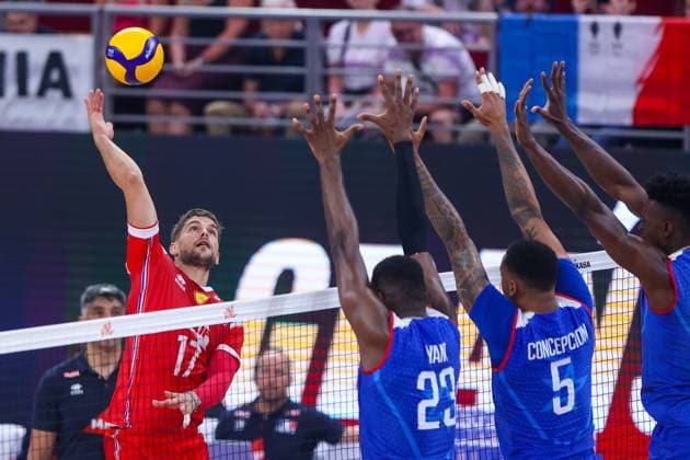 GDANSK 18.07.2025 SIATKOWKA MEZCZYZN LIGA NARODOW 2025 - GRUPA 7 - MECZ: KUBA - FRANCJA --- MENS VOLLEYBALL NATIONS LEAGUE 2025 - POOL 7 WEEK 3 - MATCH IN GDANSK: CUBA - FRANCE TREVOR CLEVENOT FOT. ANNA KLEPACZKO FOTOPYK NEWSPIX.PL --- newspix.pl POLAND OUT! 