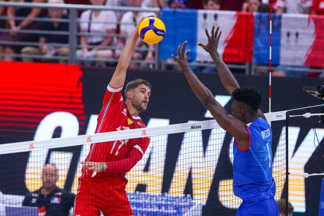 GDANSK 18.07.2025 SIATKOWKA MEZCZYZN LIGA NARODOW 2025 - GRUPA 7 - MECZ: KUBA - FRANCJA --- MENS VOLLEYBALL NATIONS LEAGUE 2025 - POOL 7 WEEK 3 - MATCH IN GDANSK: CUBA - FRANCE TREVOR CLEVENOT JOSE ISTAEL MASSO ALVAREZ FOT. ANNA KLEPACZKO FOTOPYK NEWSPIX.PL --- newspix.pl POLAND OUT! 