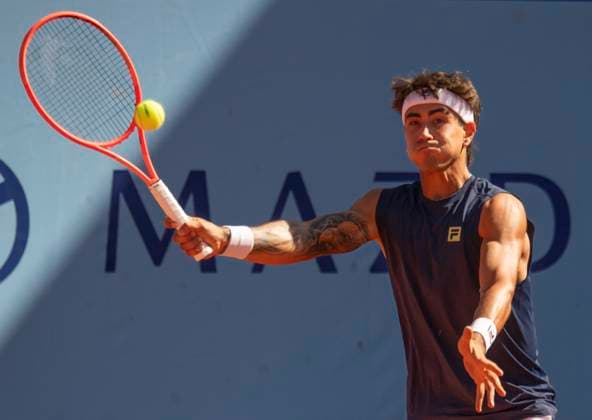 July 18, 2025, Gstaad, Bern, Switzerland: Gstaad Switzerland, 07 18 2025: FRANCISCO COMESANA of Argentina is in action during quarter-final of EFG Swiss Open Gstaad ATP, Tennis Herren 250, Tennis Herren 250 and took place at Roy Emerson Arena in Gstaad, which is located in the famous ski resort of Gstaad and which is located in the Bernese Oberland. Gstaad Switzerland - ZUMAd206 20250718_zip_d206_047 Copyright: xEricxDubostx