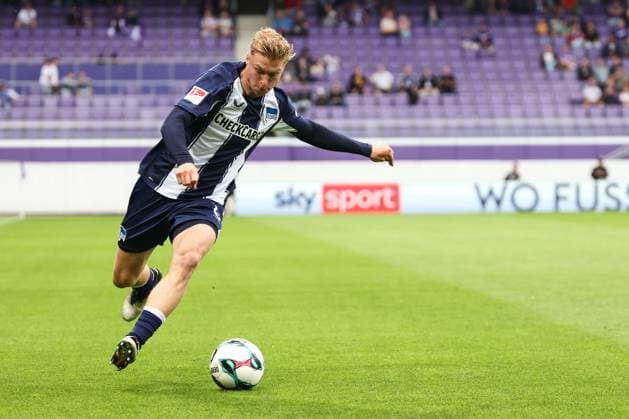 SOCCER - A.Wien vs Hertha, test match VIENNA,AUSTRIA,18.JUL.25 - SOCCER - ADMIRAL Bundesliga, 2. Deutsche Bundesliga, FK Austria Wien vs Hertha BSC Berlin, test match. Image shows Julian Eitschberger (Hertha).  GEPAxpictures xArminxRauthner