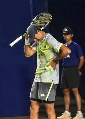 LOS CABOS TENNIS OPEN 2025 LOS CABOS TENNIS OPEN 2025 SHAPOVALOV VS WALTON 18072025 LOS CABOS, BAJA CALIFORNIA, MEXICO. Action photo of Adam Walton of Australia, during semifinal singles game of Los Cabos Tennis Open 2025 held at the Mextenis Stadium of the Cabo Sports Complex of Los Cabos, Baja California, Mexico. Foto de accion de Adam Walton de Australia, durante juego de semifinal de singles en Los Cabos Tennis Open 2025 celebrado en el Estadio Mextenis del Cabo Sports Complex de Los Cabos, Baja California, Mexico. PHOTO BY IMAGENSHOP AGENCIA FOTOGRAFICA LOS CABOS BAJA CALIFORNIA MEXICO Copyright: xIMAGENSHOPxAGENCIAxFOTOGRAFICAx