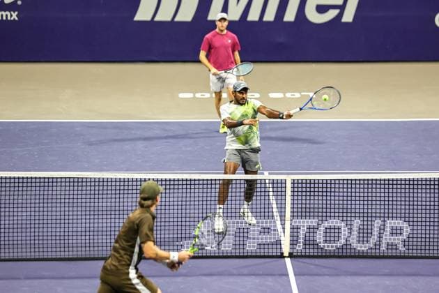 LOS CABOS TENNIS OPEN 2025 LOS CABOS TENNIS OPEN 2025 STALDER CHANDRASEKAR VS BAYLDON SCHOOKATE 18072025 LOS CABOS, BAJA CALIFORNIA, MEXICO. Action photo of Reese Stalder of the USA and Anirudh Chandrasekar of India, during semifinal doubles game of Los Cabos Tennis Open 2025 held at the Grand Stand of the Cabo Sports Complex of Los Cabos, Baja California, Mexico. Foto de accion de Reese Stalder de Estados Unidos y Anirudh Chandrasekar de India, durante juego de semifinal de singles en Los Cabos Tennis Open 2025 celebrado en el Estadio Mextenis del Cabo Sports Complex de Los Cabos, Baja California, Mexico. PHOTO BY IMAGENSHOP AGENCIA FOTOGRAFICA LOS CABOS BAJA CALIFORNIA MEXICO Copyright: xIMAGENSHOPxAGENCIAxFOTOGRAFICAx