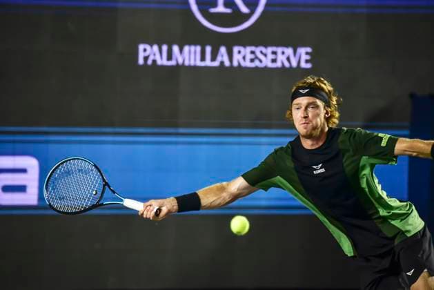 LOS CABOS TENNIS OPEN 2025 LOS CABOS TENNIS OPEN 2025 RUBLEV VS KOVACEVIC 18072025 LOS CABOS, BAJA CALIFORNIA, MEXICO. Action photo of Andry Rublev of Russia, during semifinal singles game of Los Cabos Tennis Open 2025 held at the Mextenis Stadium of the Cabo Sports Complex of Los Cabos, Baja California, Mexico. Foto de accion de Andry Rublev de Rusia, durante juego de semifinal de singles en Los Cabos Tennis Open 2025 celebrado en el Estadio Mextenis del Cabo Sports Complex de Los Cabos, Baja California, Mexico. PHOTO BY IMAGENSHOP AGENCIA FOTOGRAFICA LOS CABOS BAJA CALIFORNIA MEXICO Copyright: xIMAGENSHOPxAGENCIAxFOTOGRAFICAx