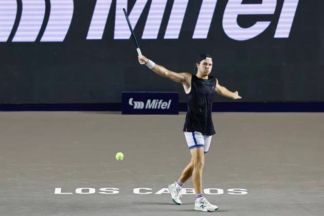 LOS CABOS TENNIS OPEN 2025 LOS CABOS TENNIS OPEN 2025 RUBLEV VS KOVACEVIC 18072025 LOS CABOS, BAJA CALIFORNIA, MEXICO. Action photo of Aleksandar Kovacevic of the USA, during semifinal singles game of Los Cabos Tennis Open 2025 held at the Mextenis Stadium of the Cabo Sports Complex of Los Cabos, Baja California, Mexico. Foto de accion de Aleksandar Kovacevic de Estados Unidos, durante juego de semifinal de singles en Los Cabos Tennis Open 2025 celebrado en el Estadio Mextenis del Cabo Sports Complex de Los Cabos, Baja California, Mexico. PHOTO BY IMAGENSHOP AGENCIA FOTOGRAFICA LOS CABOS BAJA CALIFORNIA MEXICO Copyright: xIMAGENSHOPxAGENCIAxFOTOGRAFICAx