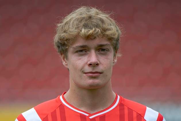 Emilio Stobbe (HFC, 29), Hallescher FC, Mannschaft, Teamfoto, Portraets, Spielerfoto, Fussball, RL Nordost, Saison 2025 26, 17.07.2025 Halle Leuna Chemie Stadion ST Deutschland