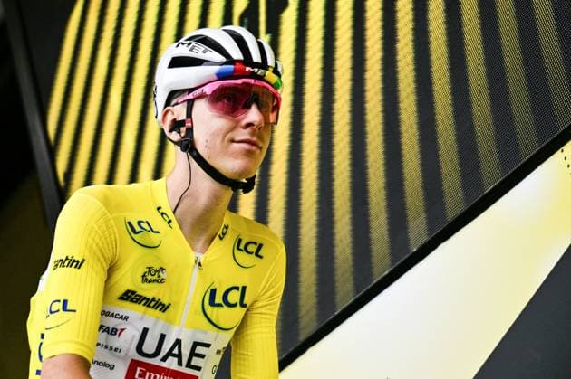 Slovenian Tadej Pogacar of UAE Team Emirates pictured at the start of stage 14 of the 2025 Tour de France cycling race, from Pau to Luchon-Superbagneres (183 km), on Saturday 19 July 2025 in France. The 112th edition of the Tour de France starts on Saturday 5 July in Lille, France, and will finish in Paris, France on the 27th of July. DIRKxWAEM  x129556871x