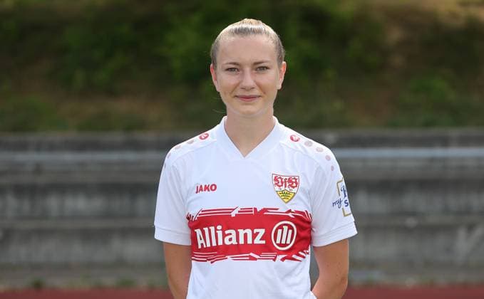 BAU Stuttgart Fußball 2.Bundesliga Fototermin Leonie Kopp ; VfB Stuttgart Frauen,Porträttermin 2025 2026