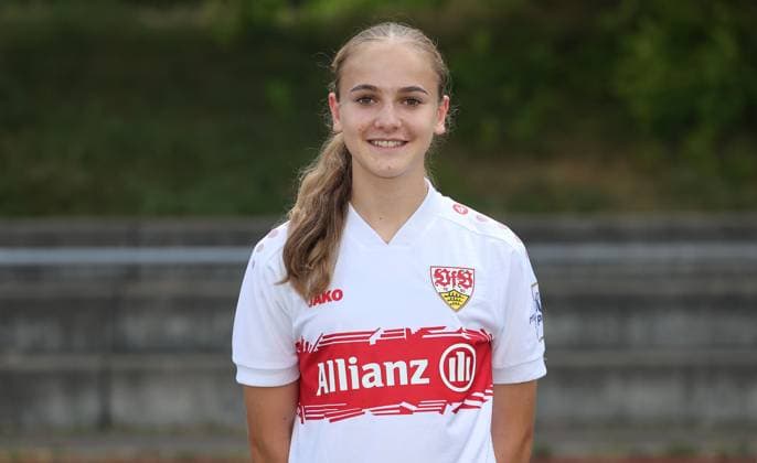 BAU Stuttgart Fußball 2.Bundesliga Fototermin Muriel Dürr ; VfB Stuttgart Frauen,Porträttermin 2025 2026