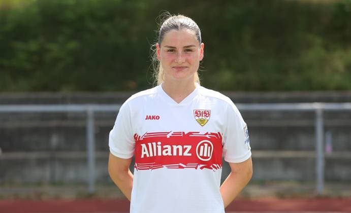 BAU Stuttgart Fußball 2.Bundesliga Fototermin Celine Philipp ; VfB Stuttgart Frauen,Porträttermin 2025 2026