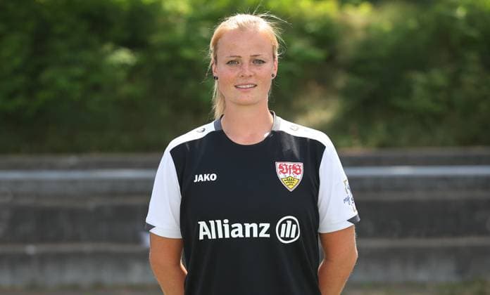 BAU Stuttgart Fußball 2.Bundesliga Fototermin Miriam Hanemann ; VfB Stuttgart Frauen,Porträttermin 2025 2026