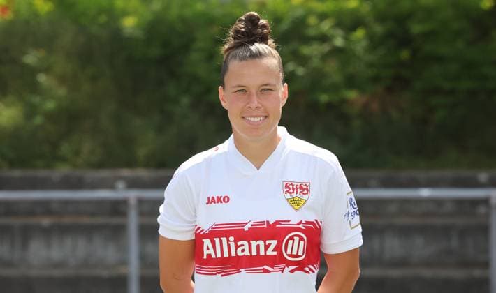 BAU Stuttgart Fußball 2.Bundesliga Fototermin Nicole Billa ; VfB Stuttgart Frauen,Porträttermin 2025 2026
