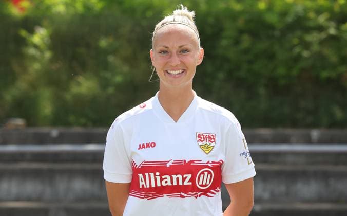 BAU Stuttgart Fußball 2.Bundesliga Fototermin Meike Meßmer ; VfB Stuttgart Frauen,Porträttermin 2025 2026