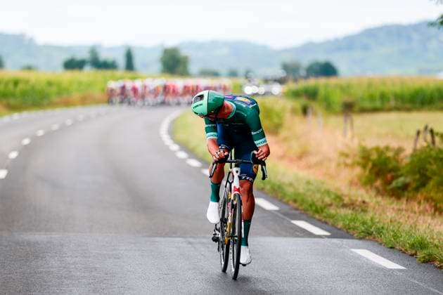 Tour de France 2025 Stage 14 LUCHON SUPERBAGNERES, FRANCE - JULY 19 : Milan Jonathan (BEL) of Lidl - Trek in action during stage 14 of the 112th edition of Tour de France an UCI World Tour 2.UWT cycling road race stage for Men Elite of 183 km with start in Pau and finish in Luchon Superbagneres on July 19, 2025 in Luchon Superbagneres, France, 19 07 2025 ( Motordriver Kenny Verfaillie - Luchon Superbagneres France  Copyright: xLucaxBettinix