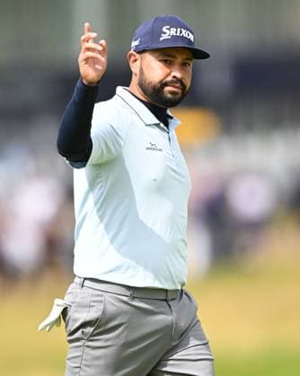 J.J. Spaun celebrates holing a putt on the 1st green for a birdie The Open Championship, Day Three, Golf, Royal Portrush Golf Club, Portrush, Northern Ireland, UK - 19 Jul 2025 EDITORIAL USE ONLY No use with unauthorised audio, video, data, fixture lists, club league logos or live services. Online in-match use limited to 120 images, no video emulation. No use in betting, games or single club league player publications. Copyright: xGreigxCowie Shutterstockx 15403239d