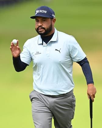 J.J. Spaun celebrates holing a putt on the 1st green for a birdie The Open Championship, Day Three, Golf, Royal Portrush Golf Club, Portrush, Northern Ireland, UK - 19 Jul 2025 EDITORIAL USE ONLY No use with unauthorised audio, video, data, fixture lists, club league logos or live services. Online in-match use limited to 120 images, no video emulation. No use in betting, games or single club league player publications. Copyright: xGreigxCowie Shutterstockx 15403239f