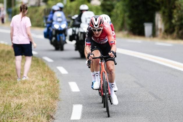 British Geraint Thomas of Ineos Grenadiers pictured in action during stage 14 of the 2025 Tour de France cycling race, from Pau to Luchon-Superbagneres (183 km), on Saturday 19 July 2025 in France. The 112th edition of the Tour de France starts on Saturday 5 July in Lille, France, and will finish in Paris, France on the 27th of July. POOLxLUCAxBETTINI  x129558545x
