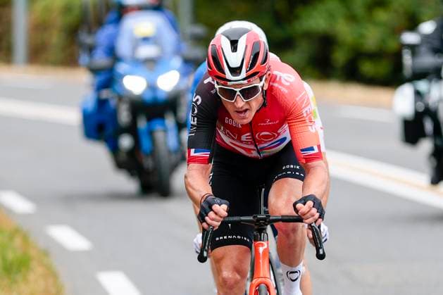 Tour de France 2025 Stage 14 LUCHON SUPERBAGNERES, FRANCE - JULY 19 : Thomas Geraint (GBR) of INEOS Grenadiers leading the escape pack during stage 14 of the 112th edition of Tour de France an UCI World Tour 2.UWT cycling road race stage for Men Elite of 183 km with start in Pau and finish in Luchon Superbagneres on July 19, 2025 in Luchon Superbagneres, France, 19 07 2025 ( Motordriver Kenny Verfaillie - Luchon Superbagneres France  Copyright: xLucaxBettinix
