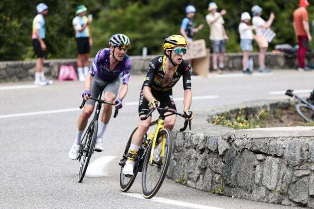 British Simon Philip Yates of Team Visma-Lease a Bike pictured in action during stage 14 of the 2025 Tour de France cycling race, from Pau to Luchon-Superbagneres (183 km), on Saturday 19 July 2025 in France. The 112th edition of the Tour de France starts on Saturday 5 July in Lille, France, and will finish in Paris, France on the 27th of July. POOLxLUCAxBETTINI  x129560715x