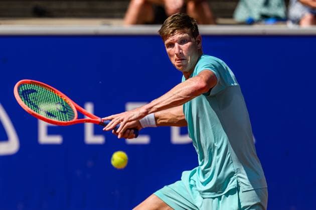 250719 AndrÃ Göransson of Sweden competes in a doubles semifinal tennis match during day 7 of the Nordea Open on July 19, 2025 in Bastad. Photo: Mathilda Schuler BILDBYRAN kod MA MA0848 tennis ATP, Tennis Herren 250 nordea open bbeng semifinal sweden sverige Copyright: MATHILDAxSCHULER BB250719MA007