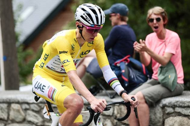 Slovenian Tadej Pogacar of UAE Team Emirates pictured in action during stage 14 of the 2025 Tour de France cycling race, from Pau to Luchon-Superbagneres (183 km), on Saturday 19 July 2025 in France. The 112th edition of the Tour de France starts on Saturday 5 July in Lille, France, and will finish in Paris, France on the 27th of July. POOLxLUCAxBETTINI  x129566535x