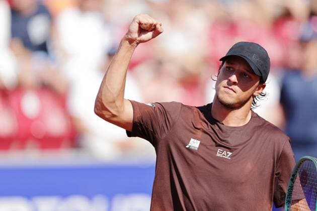 Luciano Darderi, Italy, during Saturday s semifinal in the men s singles at the Nordea Open tennis tournament in Bastad, Sweden on july 19, 2025. BASTAD SWEDEN x9200x
