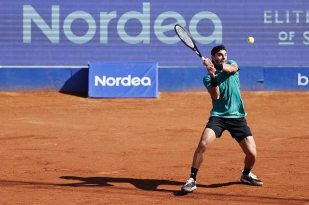 Francisco Cerundolo, Argentina, during Saturday s semifinal in the men s singles at the Nordea Open tennis tournament in Bastad, Sweden on july 19, 2025. BASTAD SWEDEN x9200x