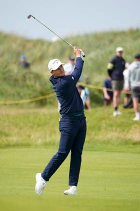The 153rd Open Championship 2025 Rasmus Hojgaard On the 1st hole In action on the 3rd day The 153rd Open Championship, Royal Portrush Golf Club (Dunluce Links) in Portrush, County Antrim, Northern Ireland, from Thursday, 17 July to Sunday, 20 July 2025. Copyright: xMarkxNewcombex