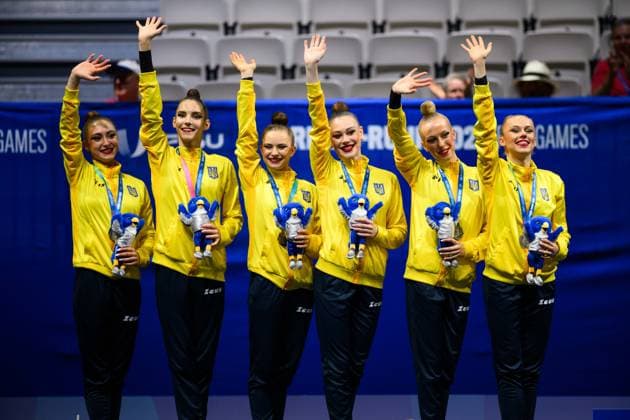 Sport Bilder des Tages ESSEN, GERMANY - 19 JULY, 2025: Kateryna Hrachova, Valeriia PANCHENKO, Emiliia LAVRYNETS, Daniela CHEBATAROVA, Marta BORYS, Bohdana MELNYK - Basketball, match, Germany vs Poland,, Rhine-Ruhr 2025 FISU World University Games at Messe.  Copyright: xVITALIIxKLIUIEVx