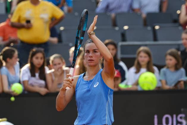 GER, Hamburg, xFSx, ATP250 Frauen-Tennistunier , MSC Hamburg Ladies Open 2025 , Halbfinale ,19.07.2025 v.l. Lois Boisson (FRA) bedankt sich bei den Fans nach dem Sieg gegen Dayana Yastremska (UKR) Copyright: HMBxMedia FernandoxSoares