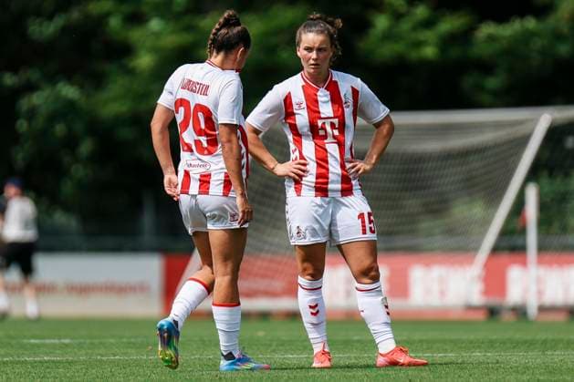 Testspiel: 1.FC Köln- OH Leuven; 19.07.2025 Vanessa Leimenstoll (1. FC Köln, 29) und Amelie Claire Bohnen (1. FC Köln, 15) beim Testspiel: 1.FC Köln- OH Leuven; Köln, Geißbockheim am 19.07.2025 Copyright: xBEAUTIFULxSPORTS Freisenx