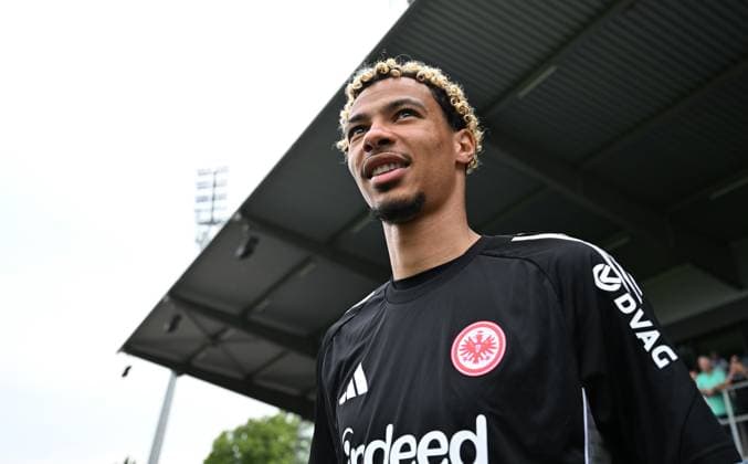 19.07.2025, xjhx, Fussball Testspiel, FSV Frankfurt - Eintracht Frankfurt v.l. Hugo Ekitike (Eintracht Frankfurt) (DFL DFB REGULATIONS PROHIBIT ANY USE OF PHOTOGRAPHS as IMAGE SEQUENCES and or QUASI-VIDEO) Frankfurt am Main