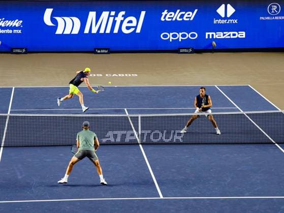 LOS CABOS TENNIS OPEN 2025 LOS CABOS TENNIS OPEN 2025 BAYLDON SCHOOLKATE VS TRACY CASH 19072025 LOS CABOS, BAJA CALIFORNIA, MEXICO. Action photo of James Tracy and Robert Cash of the USA, during tue final of the doubles tournament of Los Cabos Tennis Open 2025 held at the Mextenis Stadium of the Cabo Sports Complex of Los Cabos, Baja California, Mexico. Foto de accion de James Tracy y Robert Cash, durante la final del torneo de dobles en Los Cabos Tennis Open 2025 celebrado en el Estadio Mextenis del Cabo Sports Complex de Los Cabos, Baja California, Mexico. PHOTO BY IMAGENSHOP AGENCIA FOTOGRAFICA LOS CABOS BAJA CALIFORNIA MEXICO Copyright: xIMAGENSHOPxAGENCIAxFOTOGRAFICAx