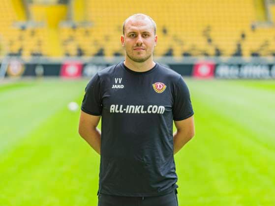 18.07.2025, xomx, Fussball 2.Bundesliga, Dynamo Dresden - Fototermin Saison 2025 26, Valentin Vochatzer Heiko Scholz; Dynamo Dresden; 2. BL, Porträttermin 2025 2026 Dresden