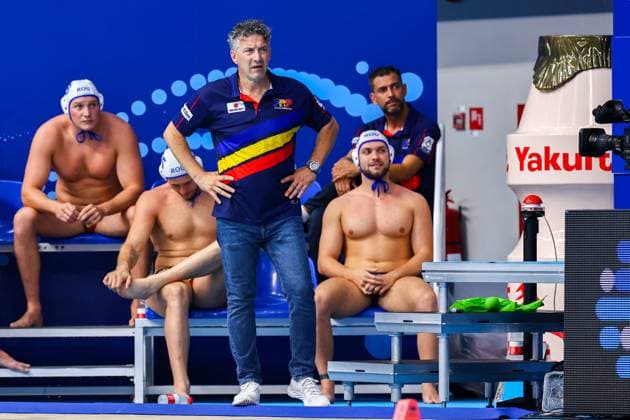 headcoach Bogdan Rath of Romania Romania v Canada, Water polo, Wasserball Singapore 2025 World Aquatics Championships, OCBC Aquatic Centre, July 20, 2025, Singapore, Singapore.