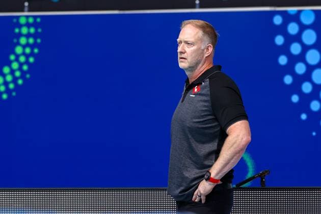 headcoach Pat Oaten of Canada Romania v Canada, Water polo, Wasserball Singapore 2025 World Aquatics Championships, OCBC Aquatic Centre, July 20, 2025, Singapore, Singapore.