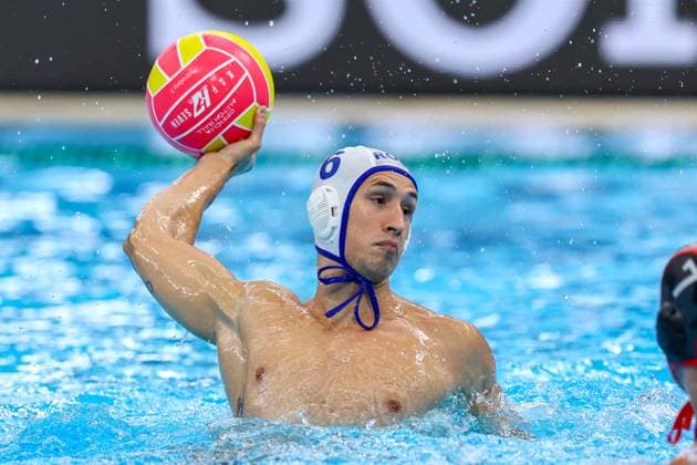 Andrei Prioteasa of Romania Romania v Canada, Water polo, Wasserball Singapore 2025 World Aquatics Championships, OCBC Aquatic Centre, July 20, 2025, Singapore, Singapore.