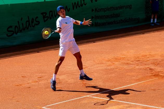 20.07.2025, xhfmx, Tennis 1.Bundesliga, FTC Palmengarten - KTHC RW Koeln Calvin Hemery (FTC Palmengarten) im Spiel gegen Gregoire Barrere (Kölner THC) (DFL DFB REGULATIONS PROHIBIT ANY USE OF PHOTOGRAPHS as IMAGE SEQUENCES and or QUASI-VIDEO) Frankfurt am Main