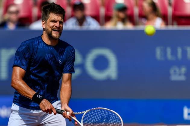 250720 Sander Arends of Netherlands competes in the doubles final tennis match during day 8 on July 20, 2025 in Bastad. Photo: Mathilda Schuler BILDBYRAN kod MA MA0849 tennis ATP, Tennis Herren 250 nordea open bbeng Copyright: MATHILDAxSCHULER BB250720MA023