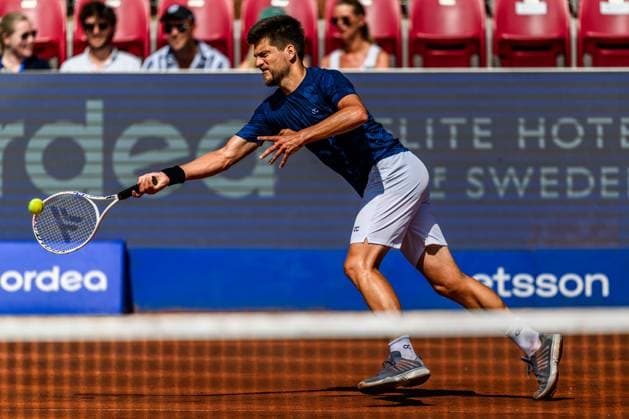 250720 Sander Arends of Netherlands competes in the doubles final tennis match during day 8 on July 20, 2025 in Bastad. Photo: Mathilda Schuler BILDBYRAN kod MA MA0849 tennis ATP, Tennis Herren 250 nordea open bbeng Copyright: MATHILDAxSCHULER BB250720MA024