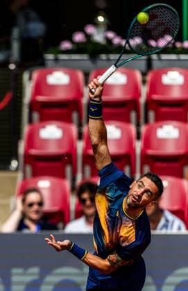 250720 Guido Andreozzi of Argentina competes in the doubles final tennis match during day 8 on July 20, 2025 in Bastad. Photo: Mathilda Schuler BILDBYRAN kod MA MA0849 tennis ATP, Tennis Herren 250 nordea open bbeng Copyright: MATHILDAxSCHULER BB250720MA025