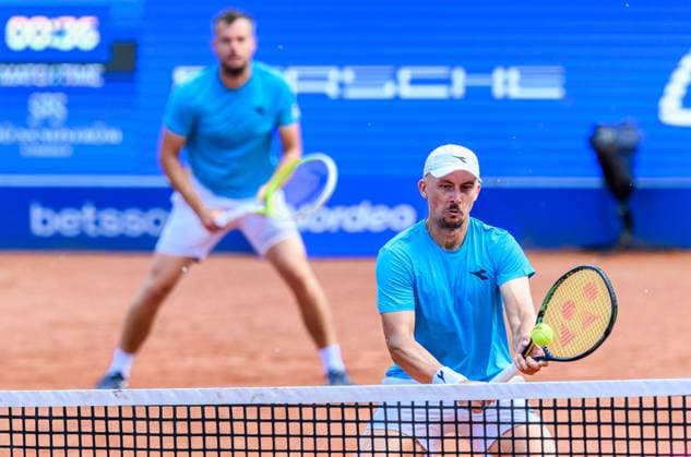 250720 Adam Pavlasek of Czech Republic and Jan Zielinski of Poland competes in the doubles final tennis match during day 8 on July 20, 2025 in Bastad. Photo: Mathilda Schuler BILDBYRAN kod MA MA0849 tennis ATP, Tennis Herren 250 nordea open bbeng Copyright: MATHILDAxSCHULER BB250720MA028