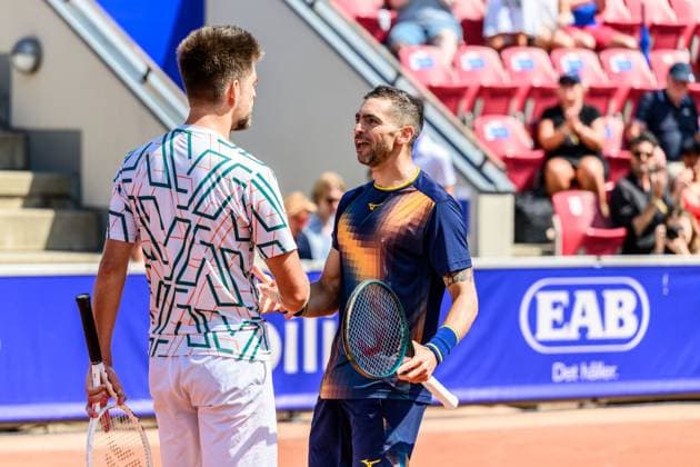 250720 Guido Andreozzi of Argentina and Sander Arends of Netherlands competes in the doubles final tennis match during day 8 on July 20, 2025 in Bastad. Photo: Mathilda Schuler BILDBYRAN kod MA MA0849 tennis ATP, Tennis Herren 250 nordea open bbeng Copyright: MATHILDAxSCHULER BB250720MA033