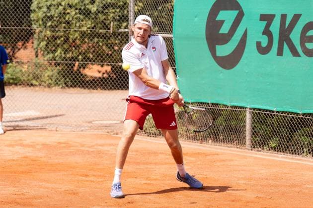 20.07.2025, xhfmx, Tennis 1.Bundesliga, FTC Palmengarten - KTHC RW Koeln Jacopo Berettini (Kölner THC) im Spiel gegen Pedro Cachin (FTC Palmengarten) (DFL DFB REGULATIONS PROHIBIT ANY USE OF PHOTOGRAPHS as IMAGE SEQUENCES and or QUASI-VIDEO) Frankfurt am Main