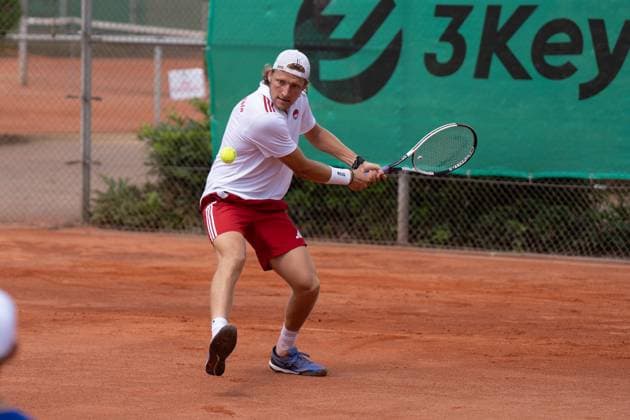 20.07.2025, xhfmx, Tennis 1.Bundesliga, FTC Palmengarten - KTHC RW Koeln Jacopo Berettini (Kölner THC) im Spiel gegen Pedro Cachin (FTC Palmengarten) (DFL DFB REGULATIONS PROHIBIT ANY USE OF PHOTOGRAPHS as IMAGE SEQUENCES and or QUASI-VIDEO) Frankfurt am Main