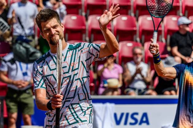 250720 Sander Arends of Netherlands and Guido Andreozzi of Argentina celebrate winning in the doubles final tennis match during day 8 on July 20, 2025 in Bastad. Photo: Mathilda Schuler BILDBYRAN kod MA MA0849 tennis ATP, Tennis Herren 250 nordea open bbeng jubel Copyright: MATHILDAxSCHULER BB250720MA042