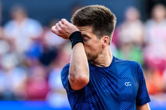 250720 Sander Arends of Netherlands competes in the doubles final tennis match during day 8 on July 20, 2025 in Bastad. Photo: Mathilda Schuler BILDBYRAN kod MA MA0849 tennis ATP, Tennis Herren 250 nordea open bbeng Copyright: MATHILDAxSCHULER BB250720MA052