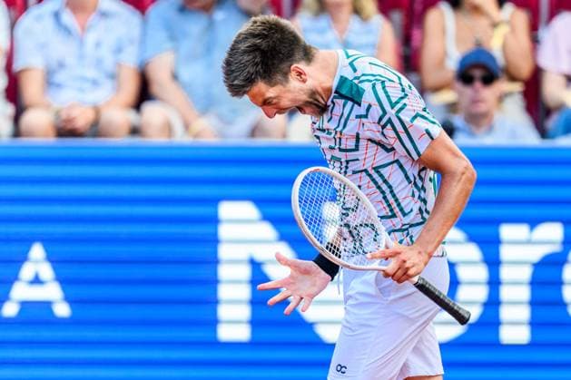 250720 Sander Arends of Netherlands competes in the doubles final tennis match during day 8 on July 20, 2025 in Bastad. Photo: Mathilda Schuler BILDBYRAN kod MA MA0849 tennis ATP, Tennis Herren 250 nordea open bbeng Copyright: MATHILDAxSCHULER BB250720MA053
