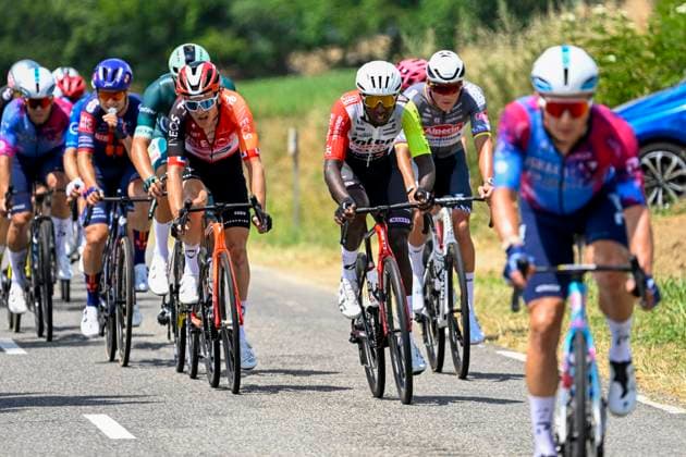 Tour de France 2025 Stage 15 CARCASSONNE, FRANCE - JULY 20 : Girmay Biniam (ERI) of Intermarche - Wanty in action during stage 15 of the 112th edition of Tour de France an UCI World Tour 2.UWT cycling road race stage for Men Elite of 169 km with start in Muret and finish in Carcassonne on July 20, 2025 in Carcassonne, France, 20 07 2025 ( Motordriver Kenny Verfaillie - Carcassonne France  Copyright: xJanxDexMeuleneirx