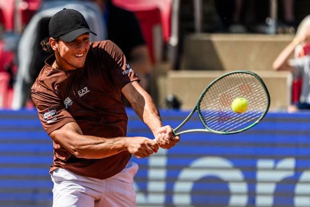 250720 Luciano Darderi of Italy competes in the singel final tennis match during day 8 on July 20, 2025 in Bastad. Photo: Mathilda Schuler BILDBYRAN kod MA MA0849 tennis ATP, Tennis Herren 250 nordea open bbeng Copyright: MATHILDAxSCHULER BB250720MA054